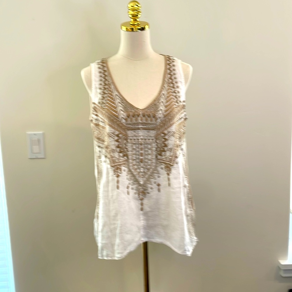 Johnny Was Workshop embroidered tank top